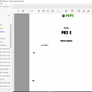 Olivetti PR2-E / Nixdorf 4915-4920 Banking Printer Service Manual PDF