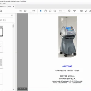 Optikon Assistant Eye Surgery Service Manual - PDF DOWNLOAD