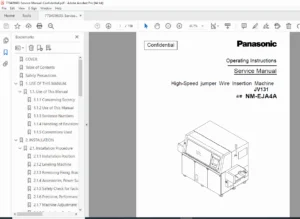 Panasonic JV131 High-Speed Jumper Operating & Service Manual (PDF)