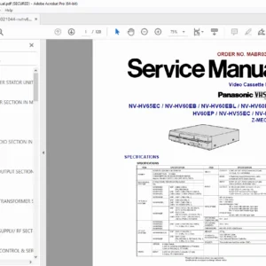 Panasonic NV-HV65EC & NV-HV60 Series VCR Service Repair Manual PDF