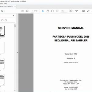 Partisol-Plus Model 2025 Service Manual - Repair, Calibration & Schematics PDF