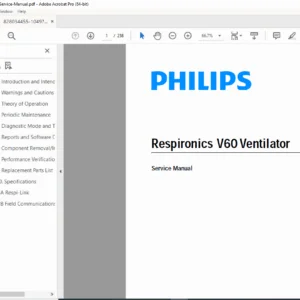 Philips Respironics V60 Ventilator Service Manual & Repair Guide (Rev D) PDF