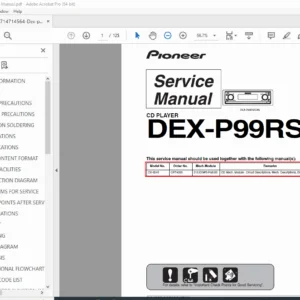Pioneer DEX-P99RS Service Manual PDF – Audio, Schematics, Alignment