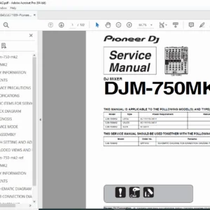 Pioneer DJM-750MK2 DJ Mixer Service Manual - PDF DOWNLOAD