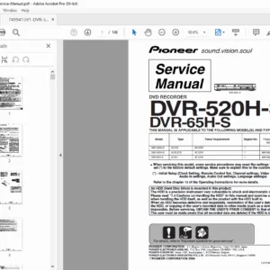 Pioneer DVR-520H DVD HDD Recorder Service Manual PDF