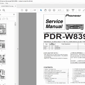 Pioneer PDR-W839 Service Manual CD Recorder - PDF DOWNLOAD