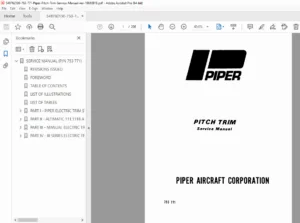 Piper Aircraft Pitch Trim Electric System Service Manual PDF