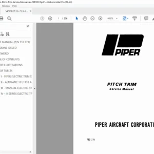 Piper Aircraft Pitch Trim Electric System Service Manual PDF