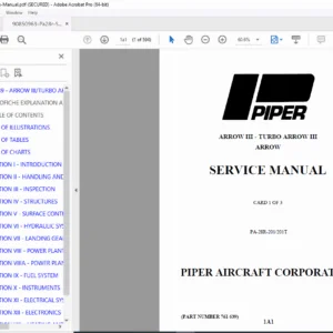 Piper Arrow III / Turbo Arrow III Service Manual - PDF DOWNLOAD