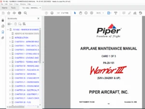 Piper PA-28-161 Warrior III Aircraft Maintenance Manual PDF