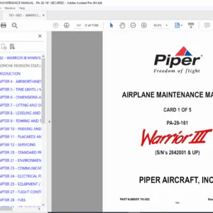 Piper PA-28-161 Warrior III Aircraft Maintenance Manual PDF