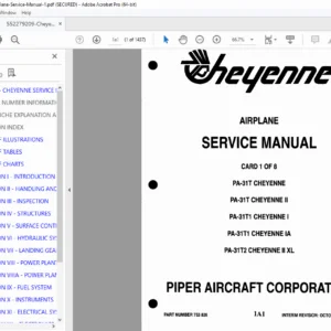 Piper PA-31T Cheyenne Aircraft Service Manual PDF – Maintenance & Repair