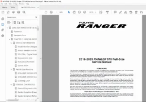 Polaris Ranger 570 Full-Size 2016-2025 Service Repair Manual PDF