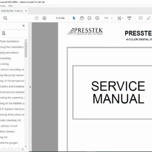 Presstek 52DI Digital Offset Press Service Repair Manual - PDF