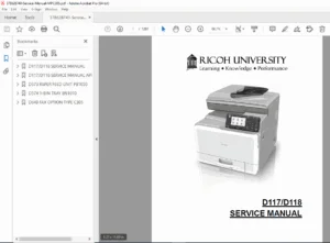 Ricoh Aficio MP C305SP/SPF Service Manual (D117/D118) PDF