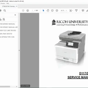 Ricoh Aficio MP C305SP/SPF Service Manual (D117/D118) PDF