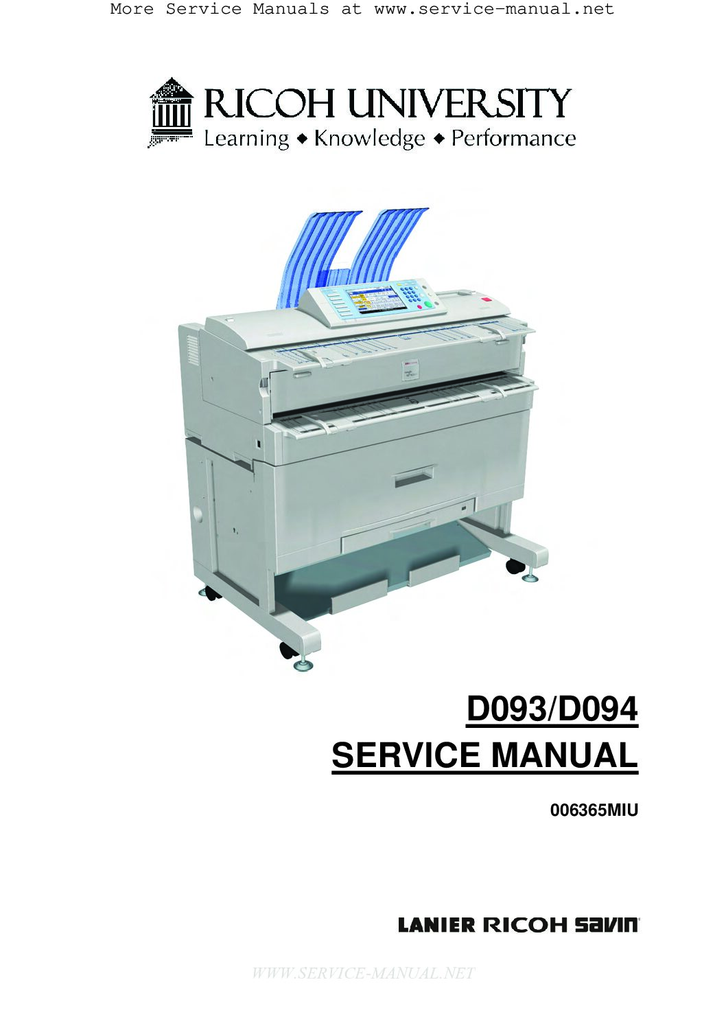 Ricoh D093 / D094 Wide Format Copier Service Manual PDF - Image 3