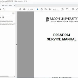 Ricoh D093 / D094 Wide Format Copier Service Manual PDF