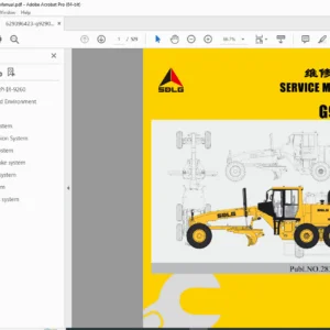 SDLG G9290 Motor Grader Service Repair Manual – PDF