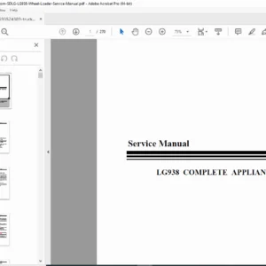 SDLG LG938 Wheel Loader Complete Appliance Service Manual PDF (2008)