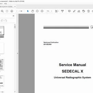 SEDECAL X Universal Radiographic System Service Manual (SM-0524R4) PDF