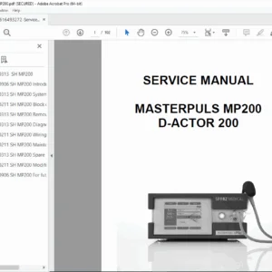 STORZ MASTERPULS MP200 D-ACTOR 200 Shockwave Therapy Service Manual PDF