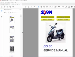 SYM DD 50 Scooter Service Manual PDF DOWNLOAD