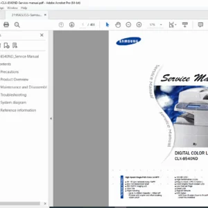 Samsung CLX-8540ND Service Manual PDF – Color Laser MFP Repair