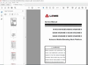 Second-Generation Scissor Lift Service Manual PDF