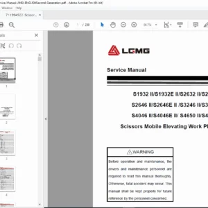 Second-Generation Scissor Lift Service Manual PDF