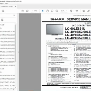 Sharp LC-40/46/52/60LE835U/830U/832U/831U LCD TV Service Manual PDF