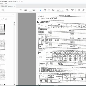Subaru Legacy 1992 Service Manual Workshop Repair PDF