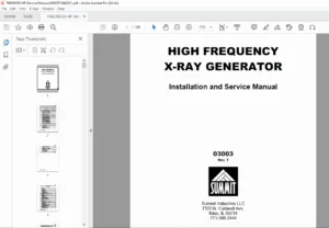 Summit HF X-Ray Generator Installation Service Manual 03003T PDF
