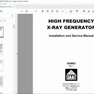 Summit HF X-Ray Generator Installation Service Manual 03003T PDF