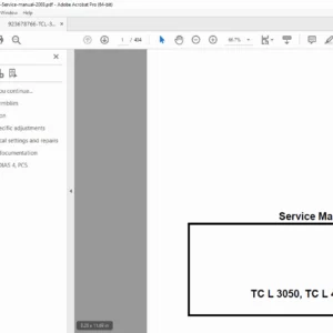 TRUMPF TC L 3050 & TC L 4050 Laser Cutting Machine Service Manual PDF