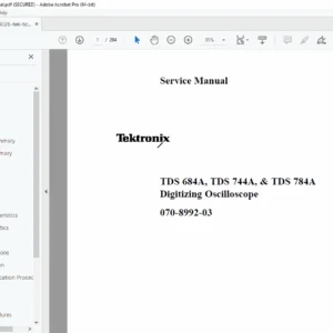 Tektronix TDS 784A Oscilloscope Service Manual PDF