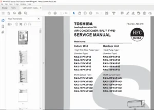 Toshiba RAS-PKVP-E & RAS-PAVP-E Inverter AC Service Manual PDF