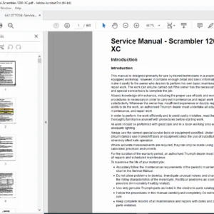 Triumph Scrambler 1200 XC Service Repair Manual PDF — Wiring & Torque Data