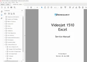 Videojet 1510 Excel Continuous Inkjet Printer Service Manual PDF