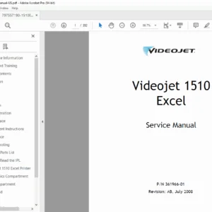Videojet 1510 Excel Continuous Inkjet Printer Service Manual PDF
