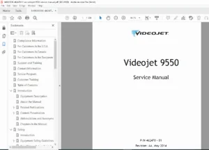 Videojet 9550 Label Printer Applicator Service Manual (P/N 462470-01) PDF