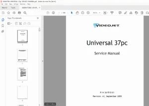 Videojet Universal 37pc Service Manual PDF DOWNLOAD