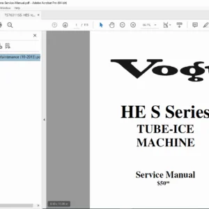 Vogt HES-20 HES-30 HES-40 Tube-Ice Machine Service Manual PDF