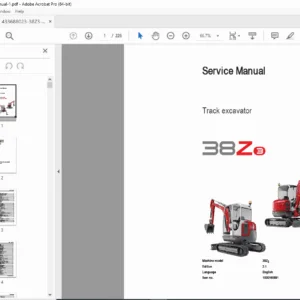 Wacker Neuson 38Z3 Excavator Service Manual & Repair Guide (Tier 2/3A) PDF
