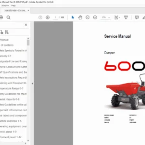 Wacker Neuson 6001 / 6001H Dumper Service Manual Edition 2.0 – PDF