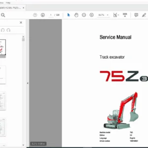 Wacker Neuson 75Z3 Excavator Service Manual PDF – Repair & Maintenance