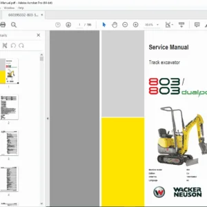 Wacker Neuson 803 & 803 Dualpower Excavator Service Manual PDF