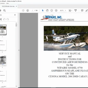 Wipaire 8750 Amphibious Float Service Manual – Cessna 208 / 208B PDF