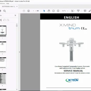 X-Mind Trium Service Manual - CBCT Panoramic Ceph Dental Imaging Repair PDF
