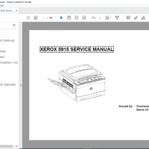 Xerox 5915 Copier Service Manual, Parts List & Schematics (2000) PDF